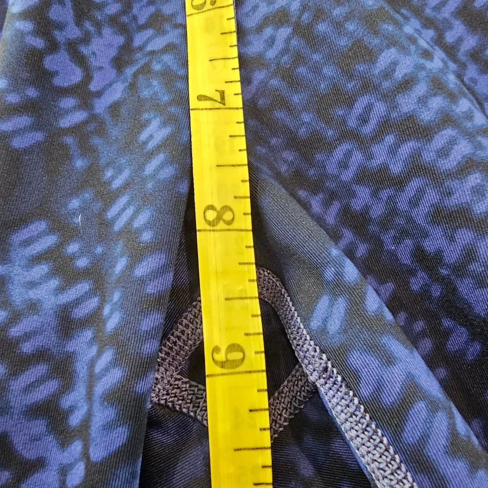 Athleta Reversible Print Leggings Blue Athletic High Waist - Picture 5 of 6